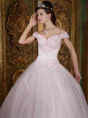 Off Shoulder Light Pink Quinceanera Dress Like A Princess