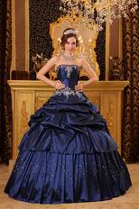 Remarkable Handmade Navy Dress To Girls Quinceanera Party