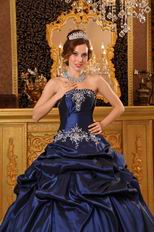 Remarkable Handmade Navy Dress To Girls Quinceanera Party