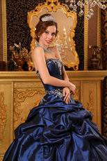 Remarkable Handmade Navy Dress To Girls Quinceanera Party