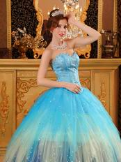 Stylish Gradually Changing Fading Contrast Color Quinceanera Dress