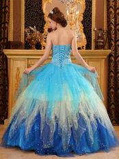 Stylish Gradually Changing Fading Contrast Color Quinceanera Dress