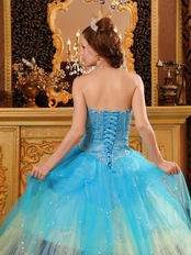 Stylish Gradually Changing Fading Contrast Color Quinceanera Dress