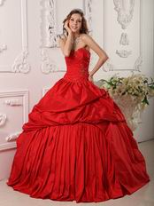 Pretty Crimson Floor Length Dress For Quinceanera Party