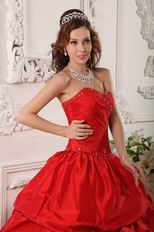 Pretty Crimson Floor Length Dress For Quinceanera Party