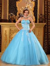 Sweet Heart Style Aqua Custom Made Quinceanera Dress Popular