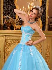 Sweet Heart Style Aqua Custom Made Quinceanera Dress Popular