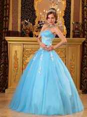 Sweet Heart Style Aqua Custom Made Quinceanera Dress Popular