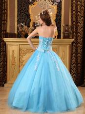 Sweet Heart Style Aqua Custom Made Quinceanera Dress Popular