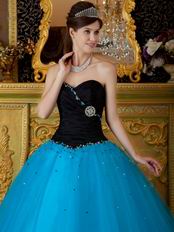 Diamond Black And Azure Quinceanera Dress Princess Wear