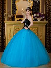 Diamond Black And Azure Quinceanera Dress Princess Wear