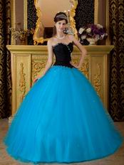 Diamond Black And Azure Quinceanera Dress Princess Wear