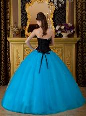 Diamond Black And Azure Quinceanera Dress Princess Wear