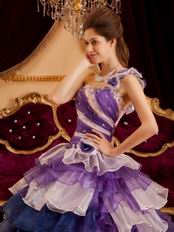 Purple One Shoulder Quinceanera Dress With Layers Ruffles Skirt