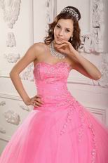 Pink Sweetheart Appliqued Edge Quinceanera Dress Online