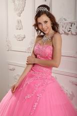 Pink Sweetheart Appliqued Edge Quinceanera Dress Online