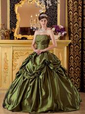 Olive Green Strapless 2014 Prom Quinceanera Dress For Sale