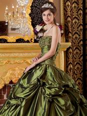 Olive Green Strapless 2014 Prom Quinceanera Dress For Sale