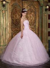 Sweetheart Appliqued Baby Pink 16th Quinceanera Dress