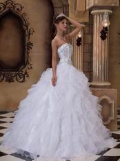 Sexy Sweetheart Ruffled Skirt Quinceanera Dress In White