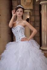 Sexy Sweetheart Ruffled Skirt Quinceanera Dress In White