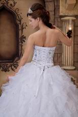 Sexy Sweetheart Ruffled Skirt Quinceanera Dress In White