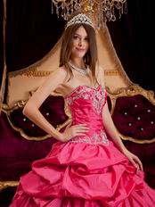 Sweetheart Layers Skirt Evening Ball Gown In Hot Pink