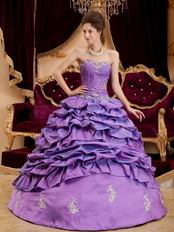 Dark Orchid Designer Quinceanera Dress With Applique