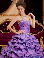 Dark Orchid Designer Quinceanera Dress With Applique