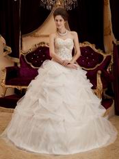 Appliqued Puffy Ball Dress Ivory Quinceanera Gown With Embroidery