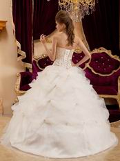 Appliqued Puffy Ball Dress Ivory Quinceanera Gown With Embroidery