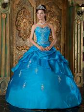 Sweetheart Dodger Blue Taffeta Quinceanera Dress By Designer