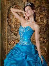 Sweetheart Dodger Blue Taffeta Quinceanera Dress By Designer