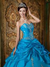 Sweetheart Dodger Blue Taffeta Quinceanera Dress By Designer