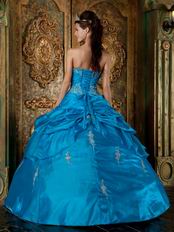 Sweetheart Dodger Blue Taffeta Quinceanera Dress By Designer