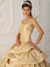 Side Applique Champagne Handmade Quinceanera Dress to Girl