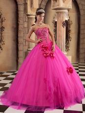 Trimed A-line Skirt Fuchsia Quinceanera Dress For 2014 Wear