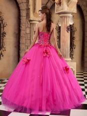 Trimed A-line Skirt Fuchsia Quinceanera Dress For 2014 Wear