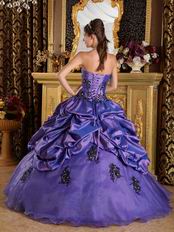 Cheap Strapless Purple Puffy Skirt Quinceanera Dress Online