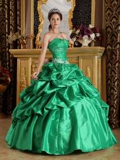 Spring Green Floor Length Ball Dress For Quinceanera Wear