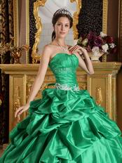 Spring Green Floor Length Ball Dress For Quinceanera Wear