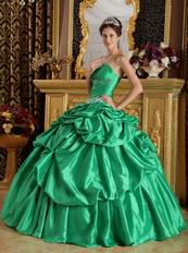 Spring Green Floor Length Ball Dress For Quinceanera Wear