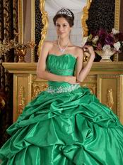 Spring Green Floor Length Ball Dress For Quinceanera Wear