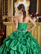 Spring Green Floor Length Ball Dress For Quinceanera Wear