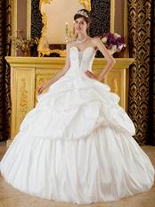 Sexy V-Shaped Strapless Skirt White Dress to Quinceanera