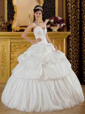Sexy V-Shaped Strapless Skirt White Dress to Quinceanera