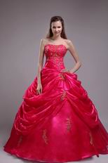 Strapless Lace Up Back Fuchsia Quinceanera Dress For Girl