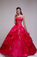 Strapless Lace Up Back Fuchsia Quinceanera Dress For Girl