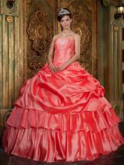 Watermelon Unique Layers Skirt Quinceanera Designer Dress