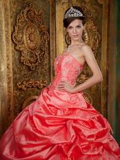 Watermelon Unique Layers Skirt Quinceanera Designer Dress